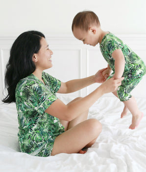 Change-A-Roo™ Front Opening Shortie Romper in OG Aloha