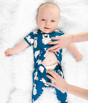 Front Opening Ready Set Romper® in Minted O.G Polar Pals