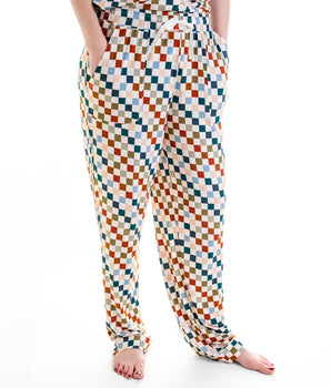 Women’s Deluxe Loungewear PANTS in Checkered Spice