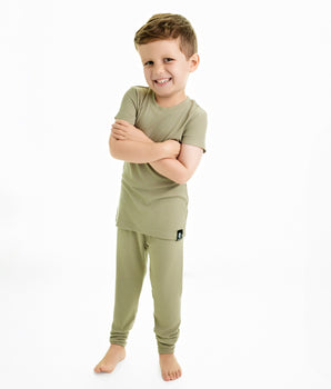 2 pc Loungewear Set in Ribbed Pistachio