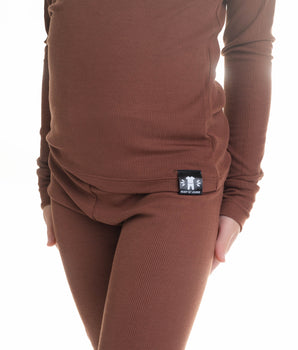 2 pc Loungewear Set in Ribbed Milk Chocolate