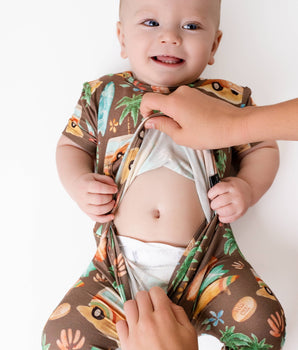 Change-A-Roo™ Front Opening Romper in Surf's Up