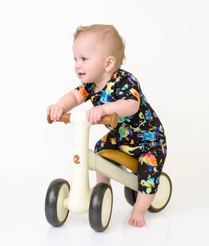 Change-A-Roo™ Front Opening Shortie Romper in Turtley Awesome