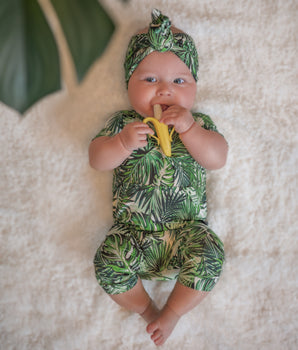 Change-A-Roo™ Front Opening Shortie Romper in OG Aloha