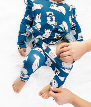 Switch-A-Roo™ Reversible Opening Twirl Romper in Minted O.G Polar Pals