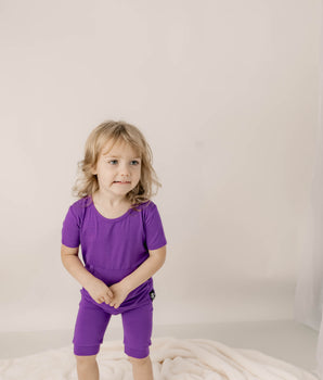 Change-A-Roo™ Front Opening Shortie Romper in Violet