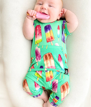Change-A-Roo™ Front Opening Shortie Romper in OG Sweet Summer