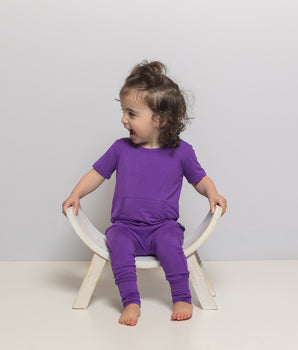 Change-A-Roo™ Front Opening Romper in Violet